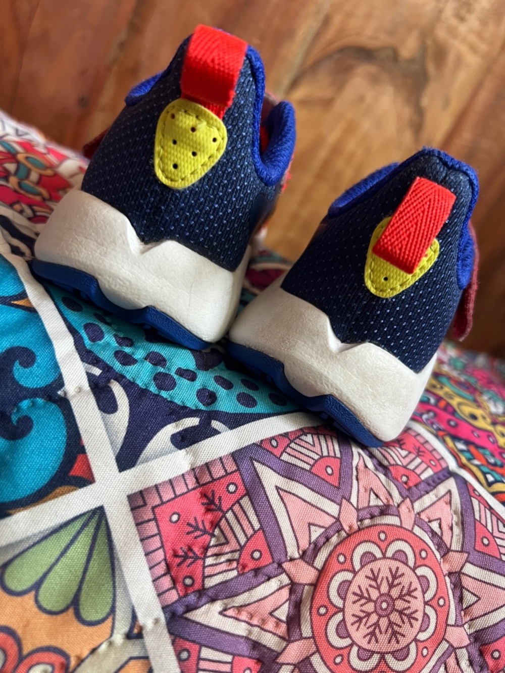 New balance Kids Red and Navy Athletic Sneakers - Breathable Everyday Shoes - Picture 3 of 5